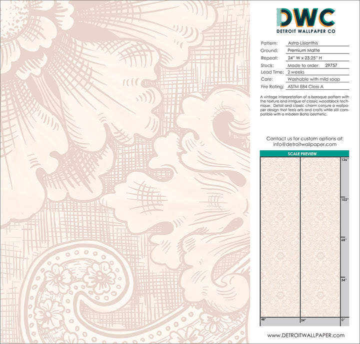 Astra - Lisianthus <br> Wallpaper - The Detroit Wallpaper Co.