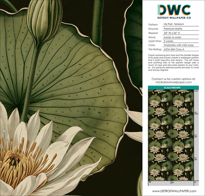Lily Pad - Terrarium <br> Wallpaper - The Detroit Wallpaper Co.