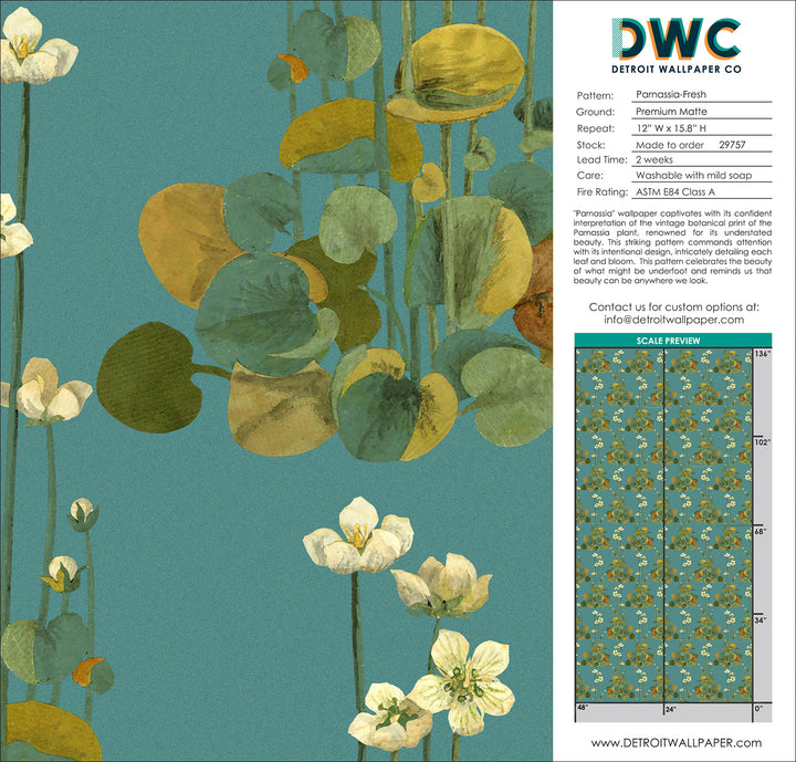Parnassia - Fresh <br> Wallpaper - The Detroit Wallpaper Co.