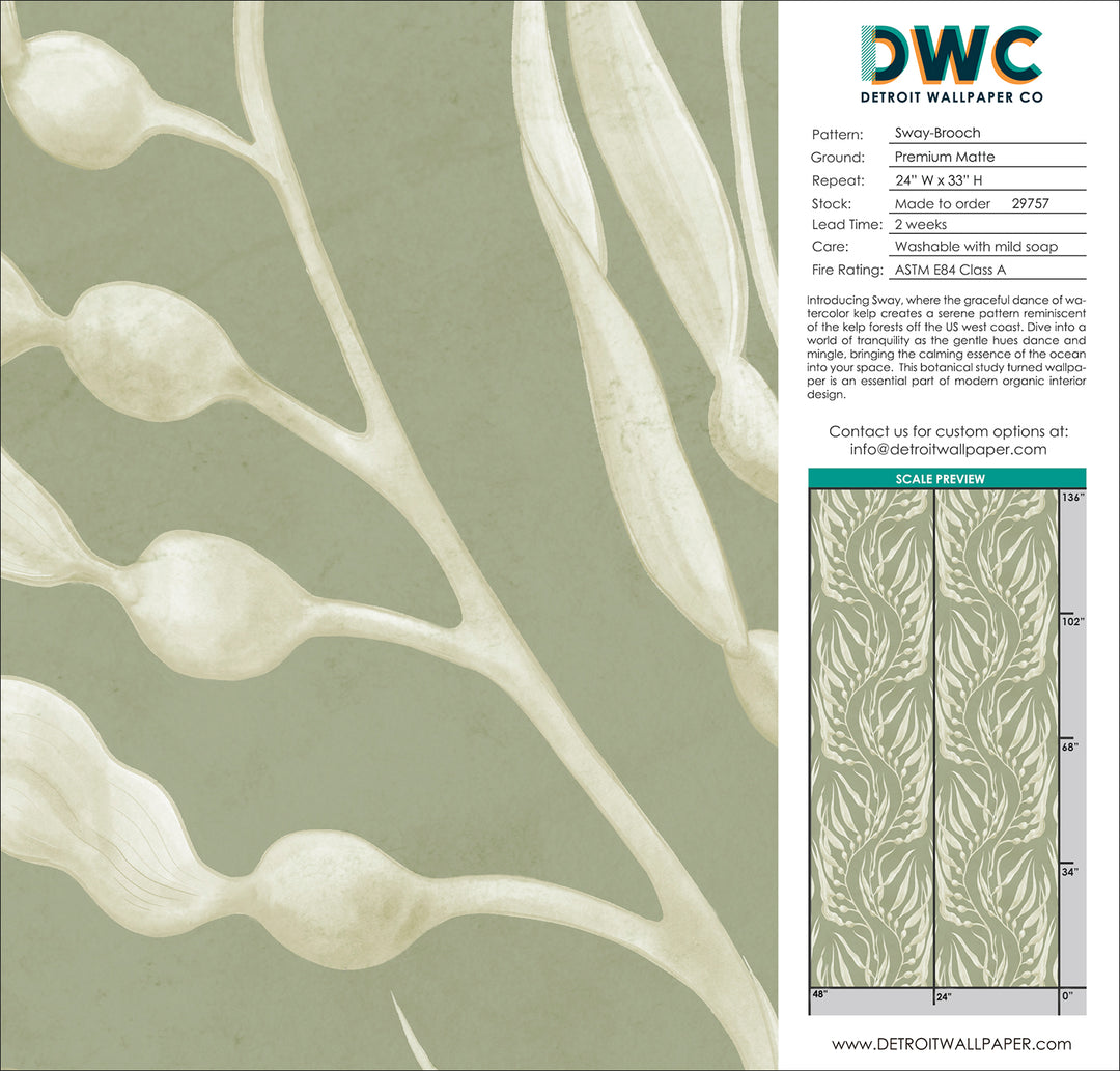 Sway - Brooch <br> Wallpaper - The Detroit Wallpaper Co.