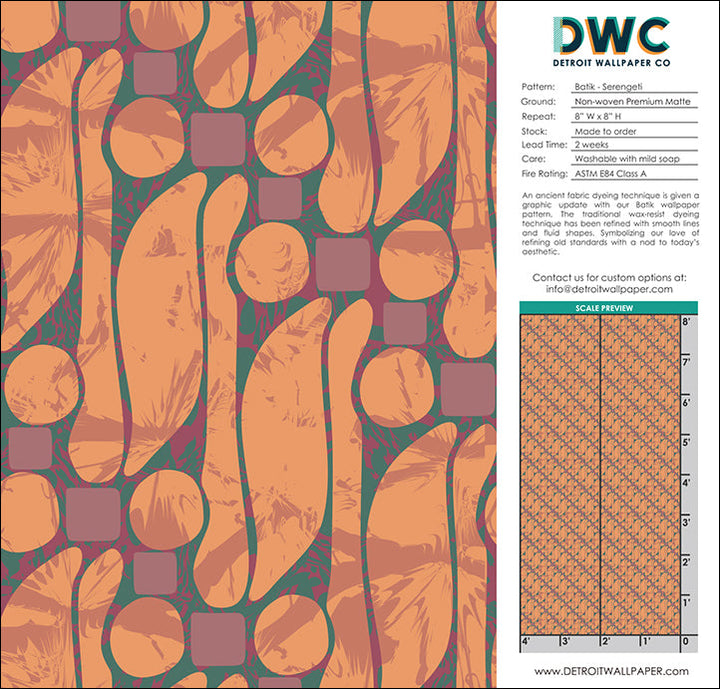 Batik - Serengeti <br> Wallpaper - The Detroit Wallpaper Co.