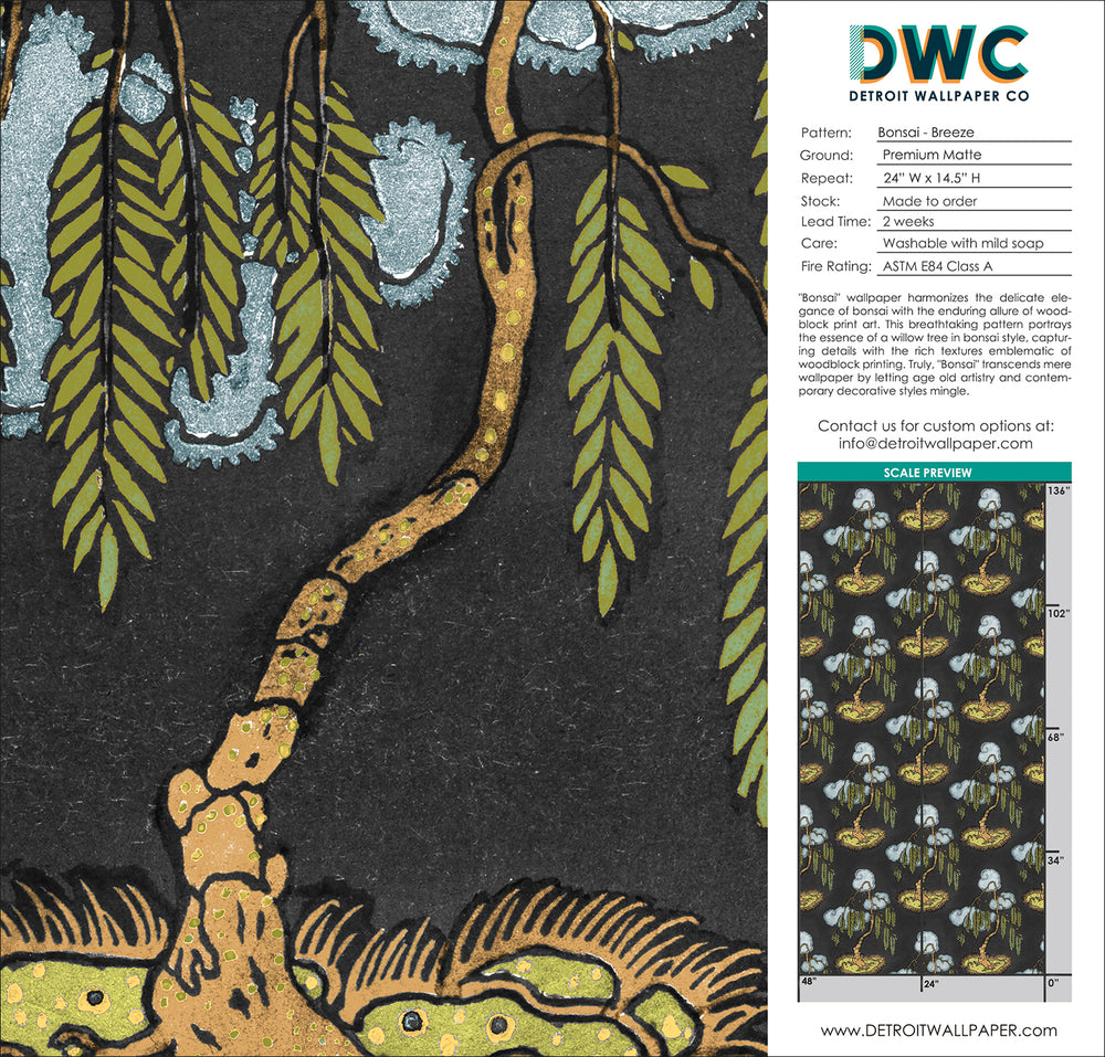 Bonsai - Breeze <br> Wallpaper - The Detroit Wallpaper Co.