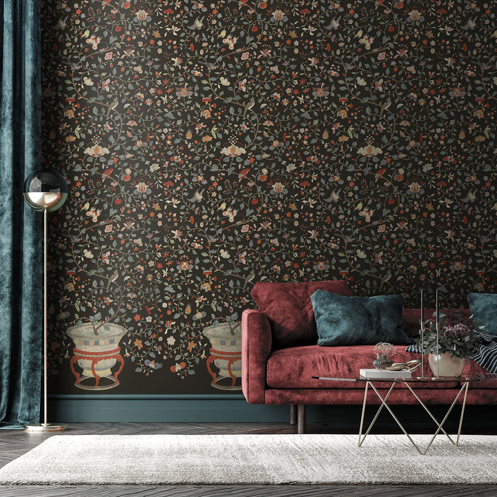 Cachepot - Graphite <br> Wallpaper - The Detroit Wallpaper Co.