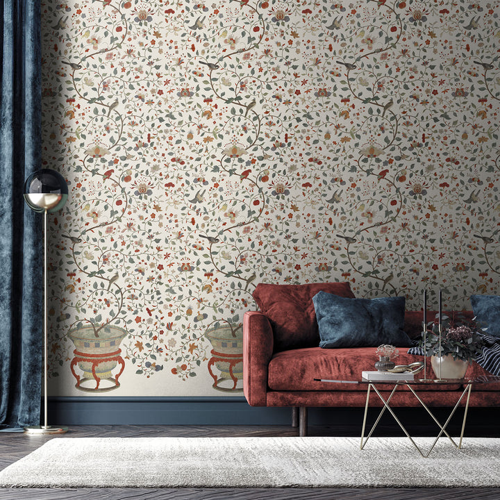 Cachepot - Parchment <br> Wallpaper - The Detroit Wallpaper Co.
