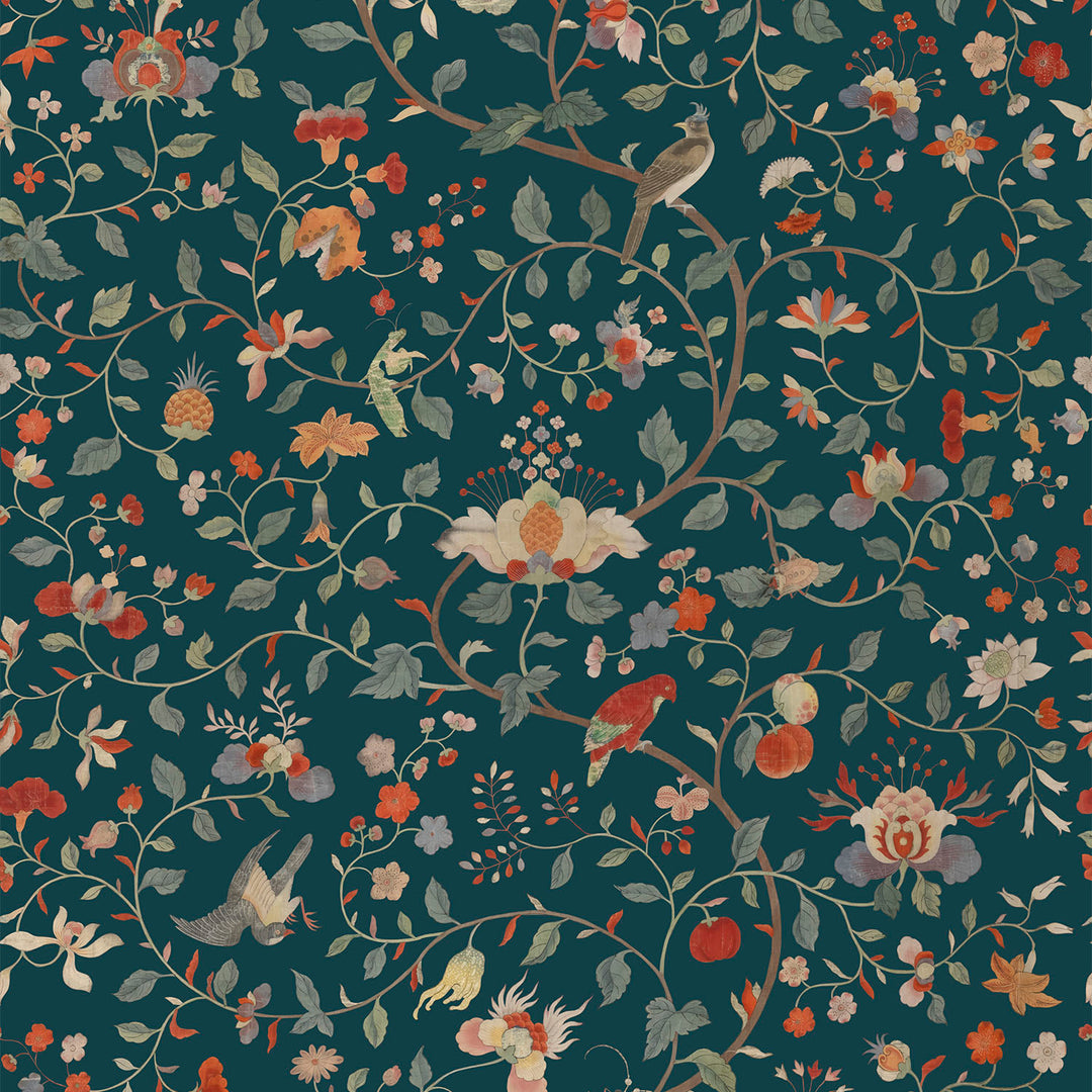 Cachepot - Sherpa Blue <br> Wallpaper - The Detroit Wallpaper Co.