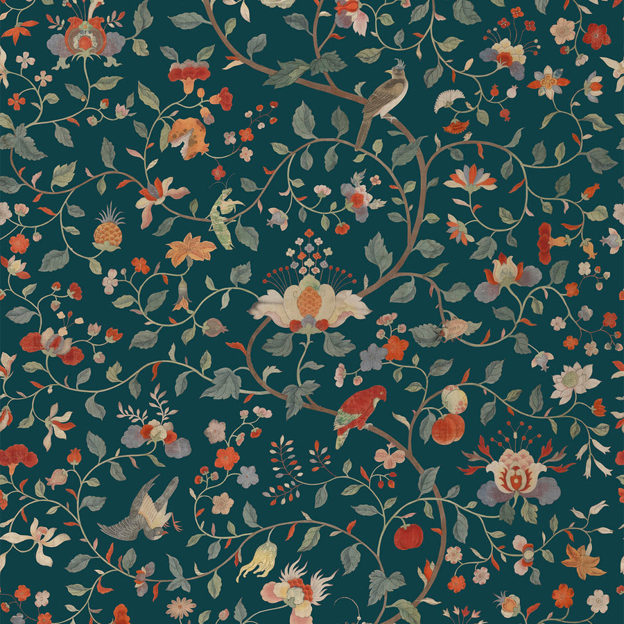 Cachepot - Sherpa Blue <br> Wallpaper - The Detroit Wallpaper Co.