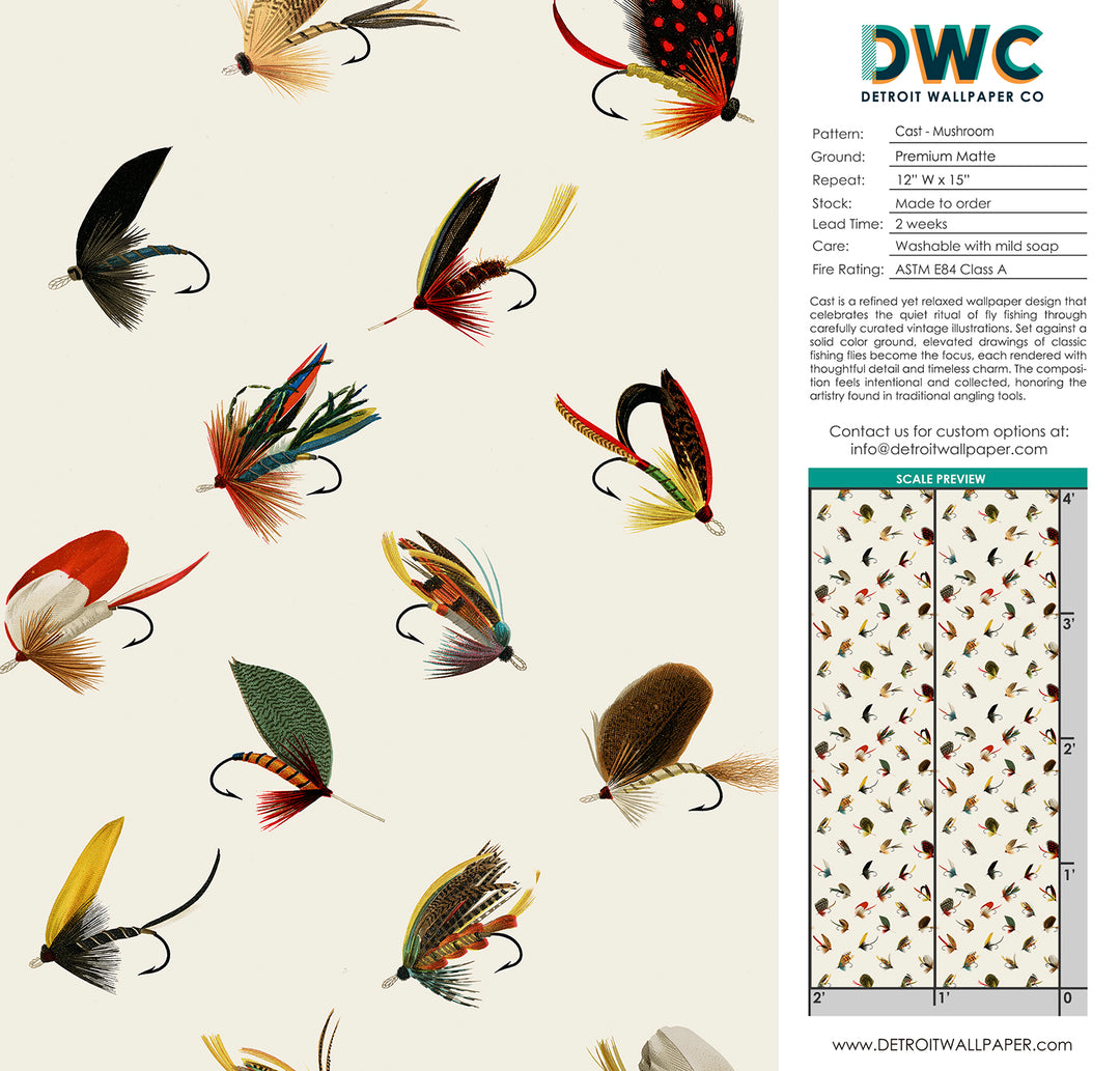 Cast - Mushroom <br> Wallpaper - The Detroit Wallpaper Co.