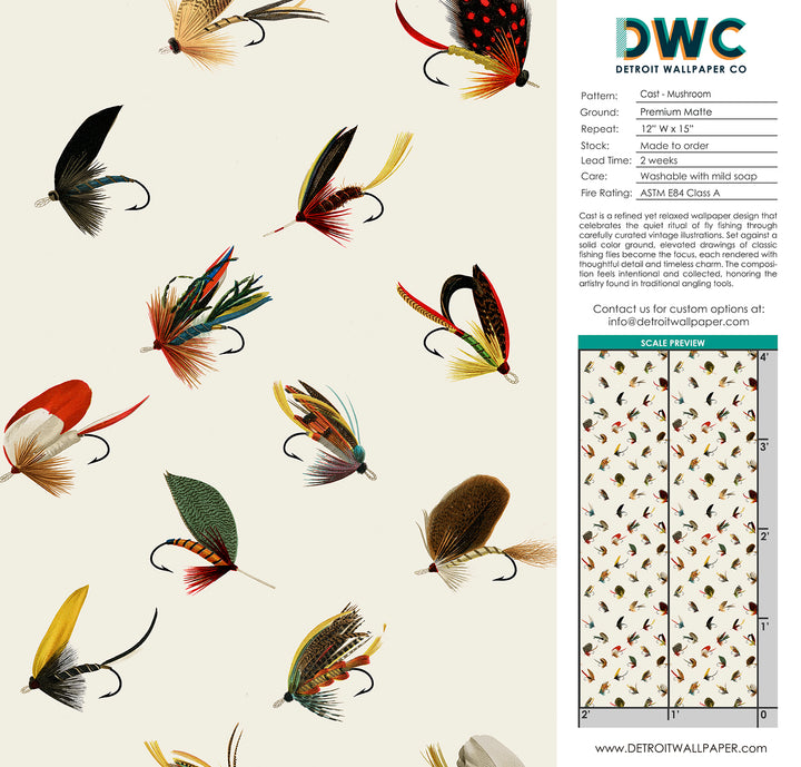 Cast - Mushroom <br> Wallpaper - The Detroit Wallpaper Co.
