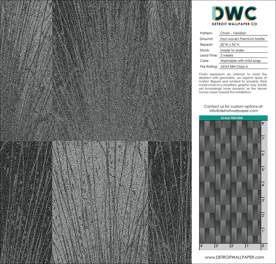 Chain - Veridian <br> Wallpaper - The Detroit Wallpaper Co.