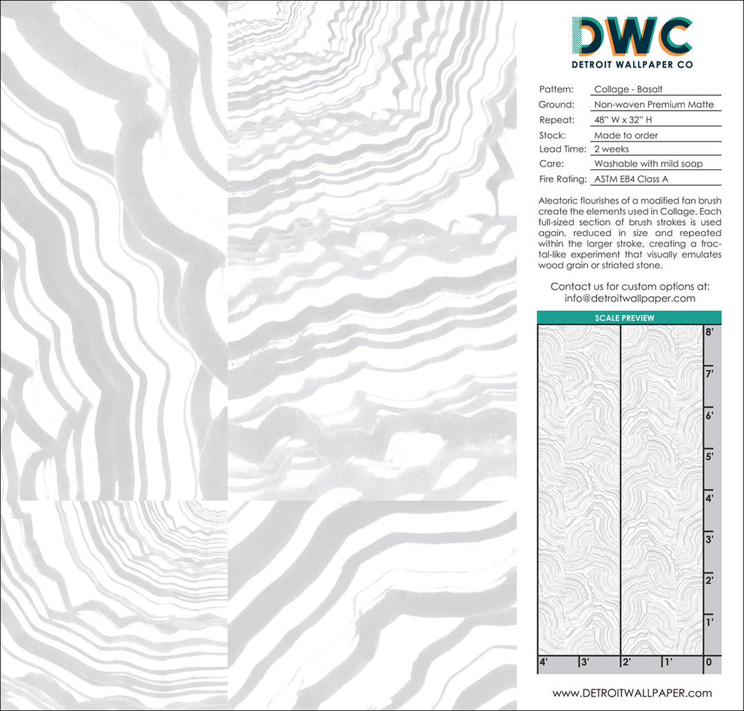 Collage - Basalt <br> Wallpaper - The Detroit Wallpaper Co.