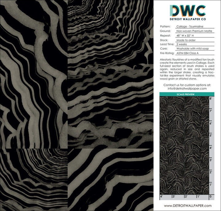 Collage - Tourmaline <br> Wallpaper - The Detroit Wallpaper Co.