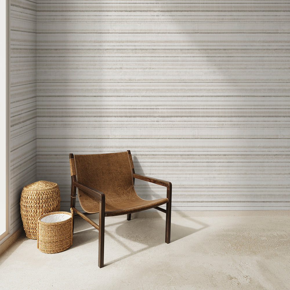 Concrete Stripe - Sediment <br> Wallpaper - The Detroit Wallpaper Co.
