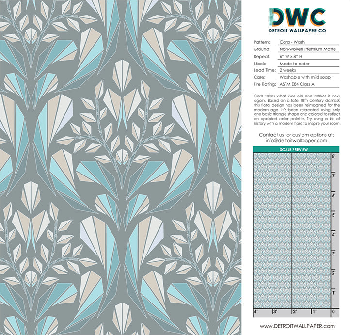 Cora - Wash <br> Wallpaper - The Detroit Wallpaper Co.