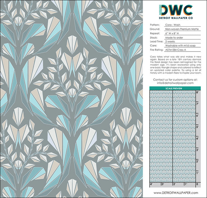 Cora - Wash <br> Wallpaper - The Detroit Wallpaper Co.