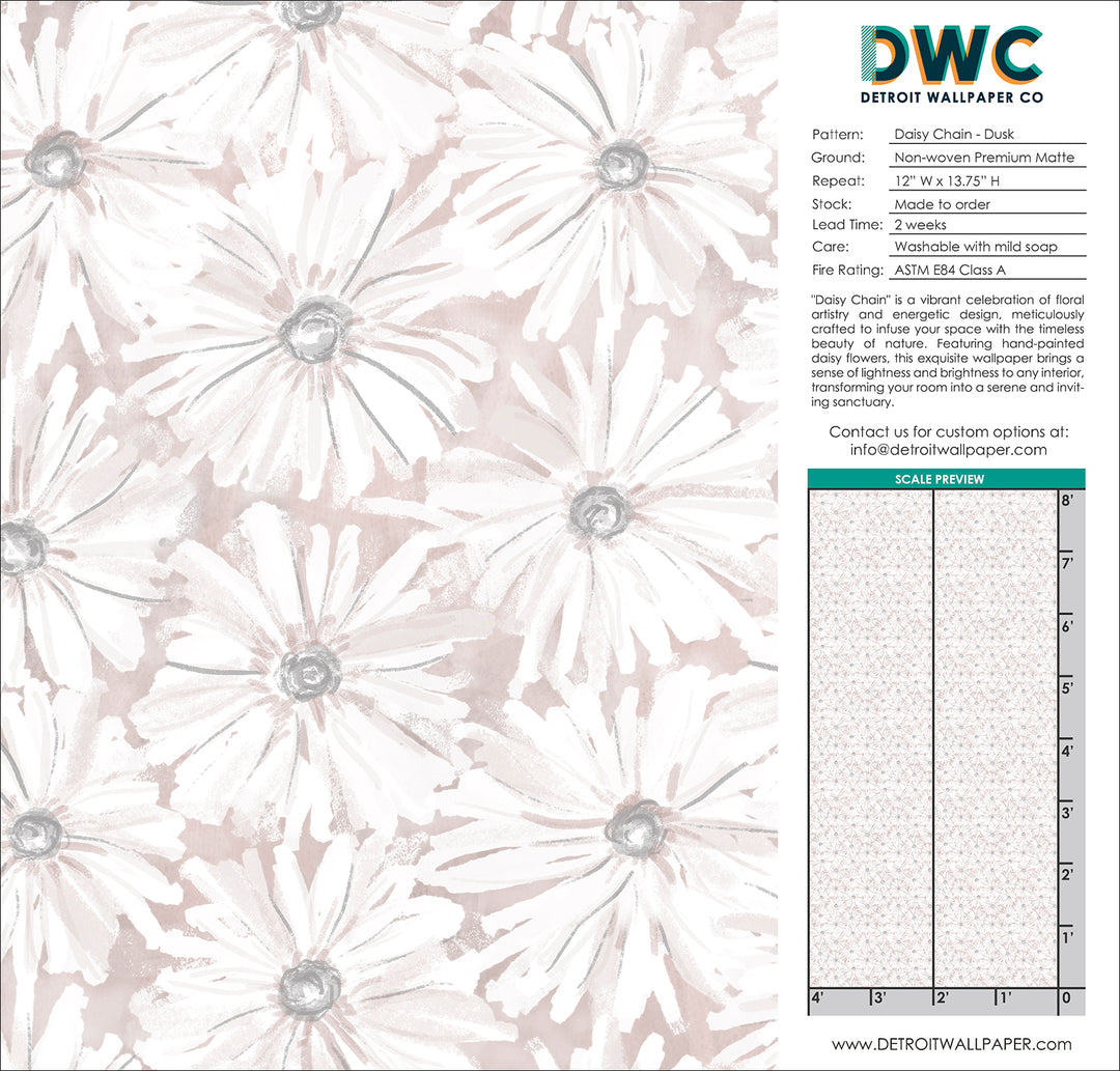 Daisy Chain - Dusk <br> Wallpaper - The Detroit Wallpaper Co.