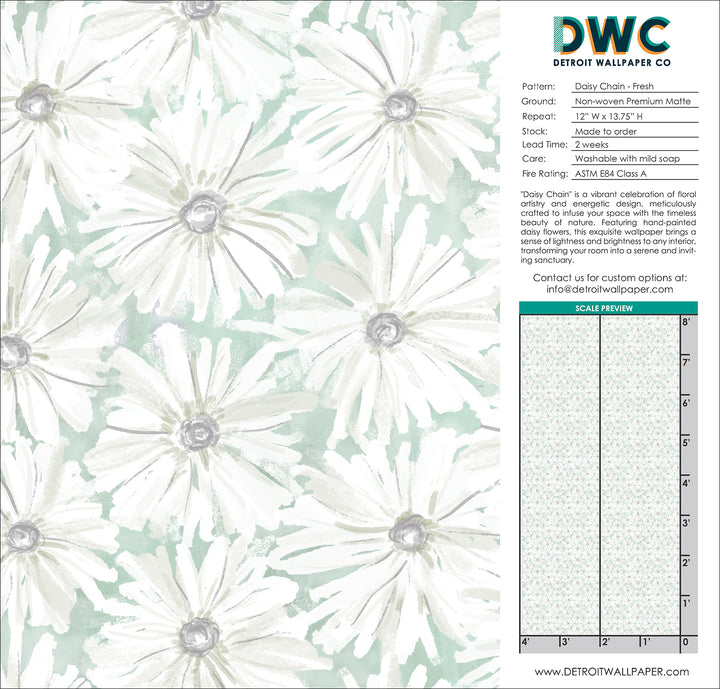 Daisy Chain - Fresh <br> Wallpaper - The Detroit Wallpaper Co.