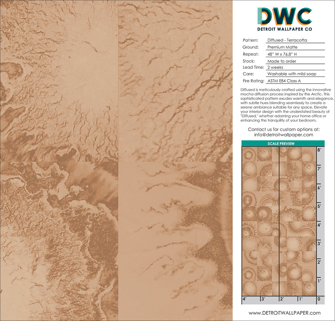 Diffused - Terracotta <br> Wallpaper - The Detroit Wallpaper Co.