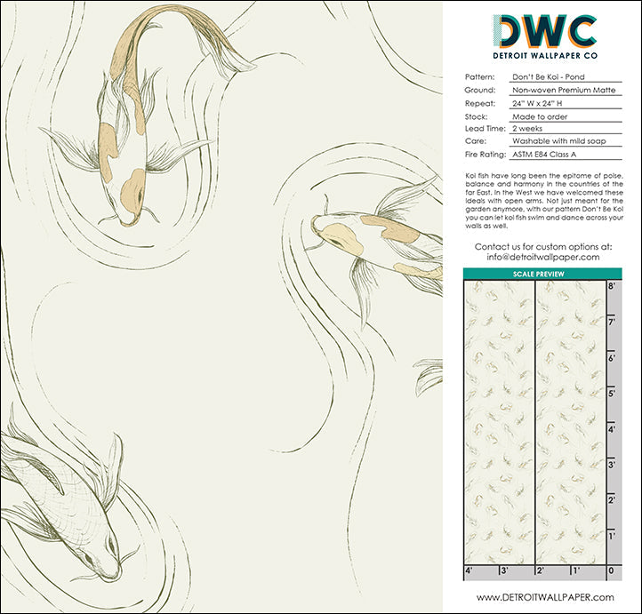 Don't Be Koi - Pond <br> Wallpaper - The Detroit Wallpaper Co.