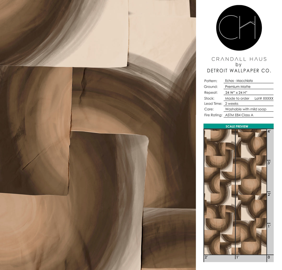 Echos - Macchiato <br> Wallpaper - The Detroit Wallpaper Co.