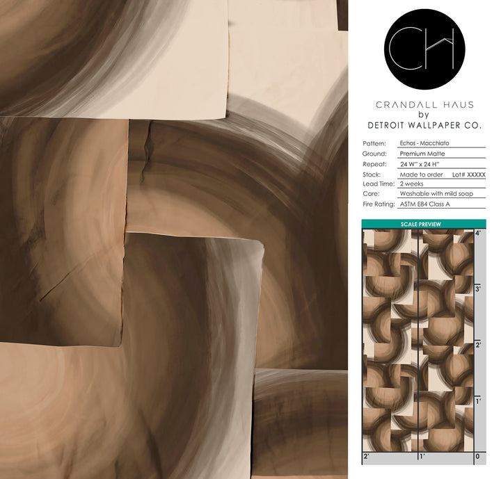 Echos - Macchiato <br> Wallpaper - The Detroit Wallpaper Co.