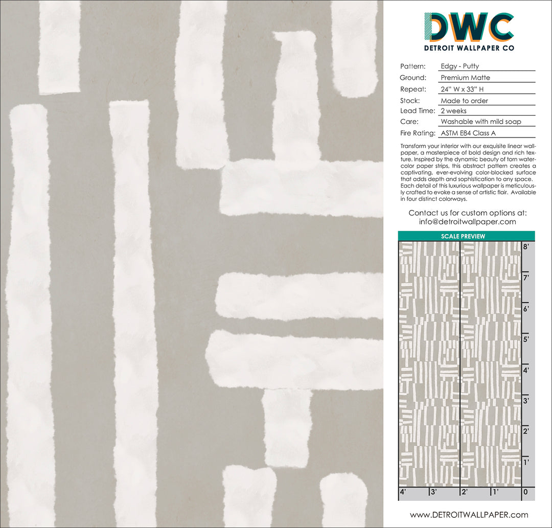 Edgy - Putty <br> Wallpaper - The Detroit Wallpaper Co.