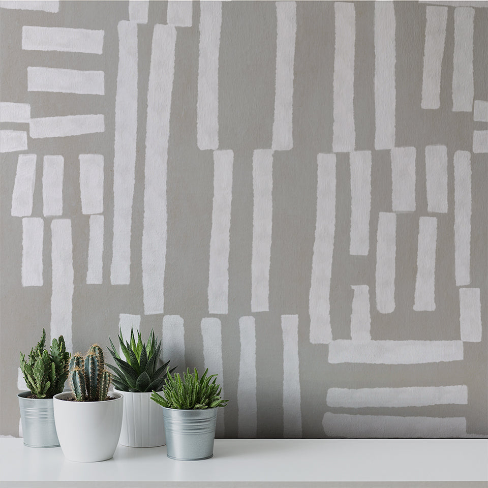 Edgy - Putty <br> Wallpaper - The Detroit Wallpaper Co.