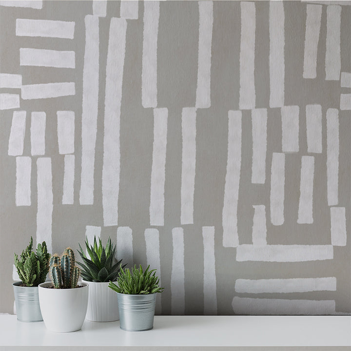 Edgy - Putty <br> Wallpaper - The Detroit Wallpaper Co.