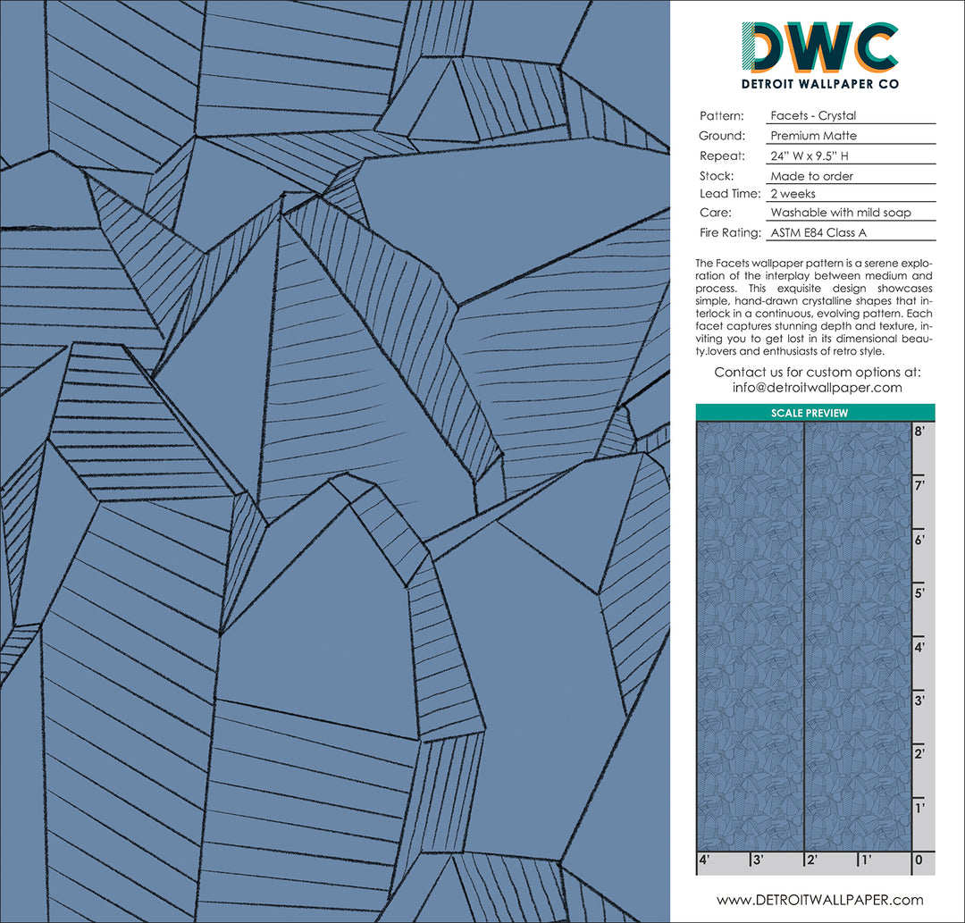 Facets - Crystal <br> Wallpaper - The Detroit Wallpaper Co.