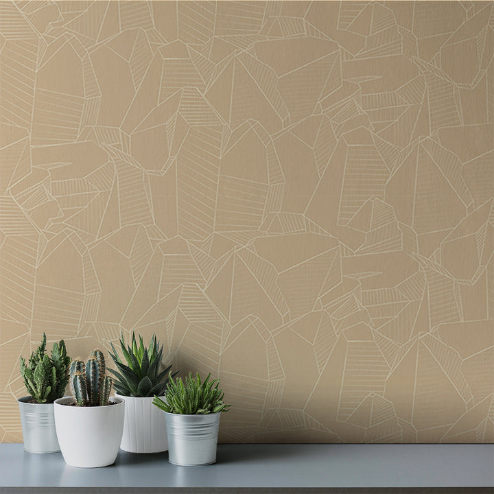 Facets - Earthen <br> Wallpaper - The Detroit Wallpaper Co.