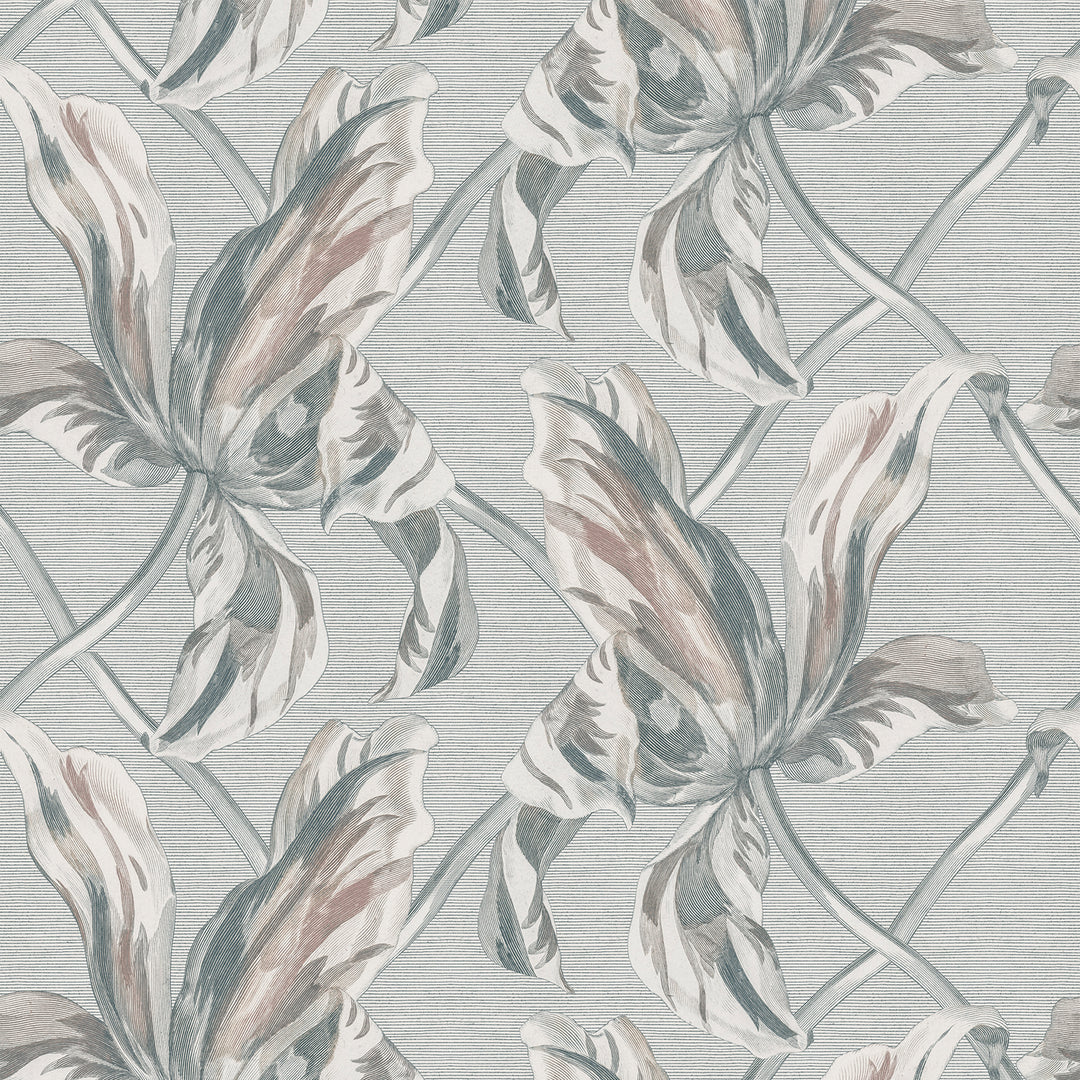 Floral Lattice - Bleached <br> Wallpaper - The Detroit Wallpaper Co.