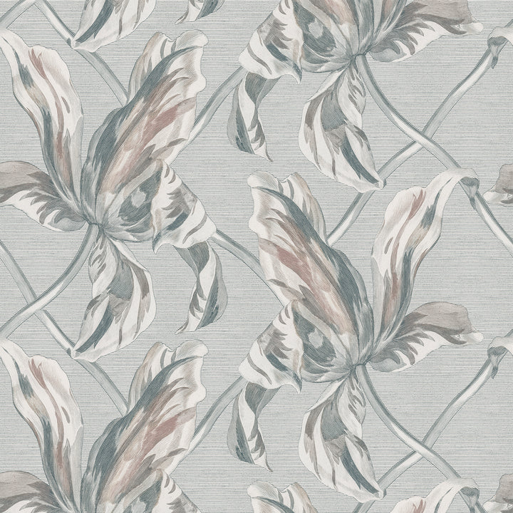 Floral Lattice - Bleached <br> Wallpaper - The Detroit Wallpaper Co.