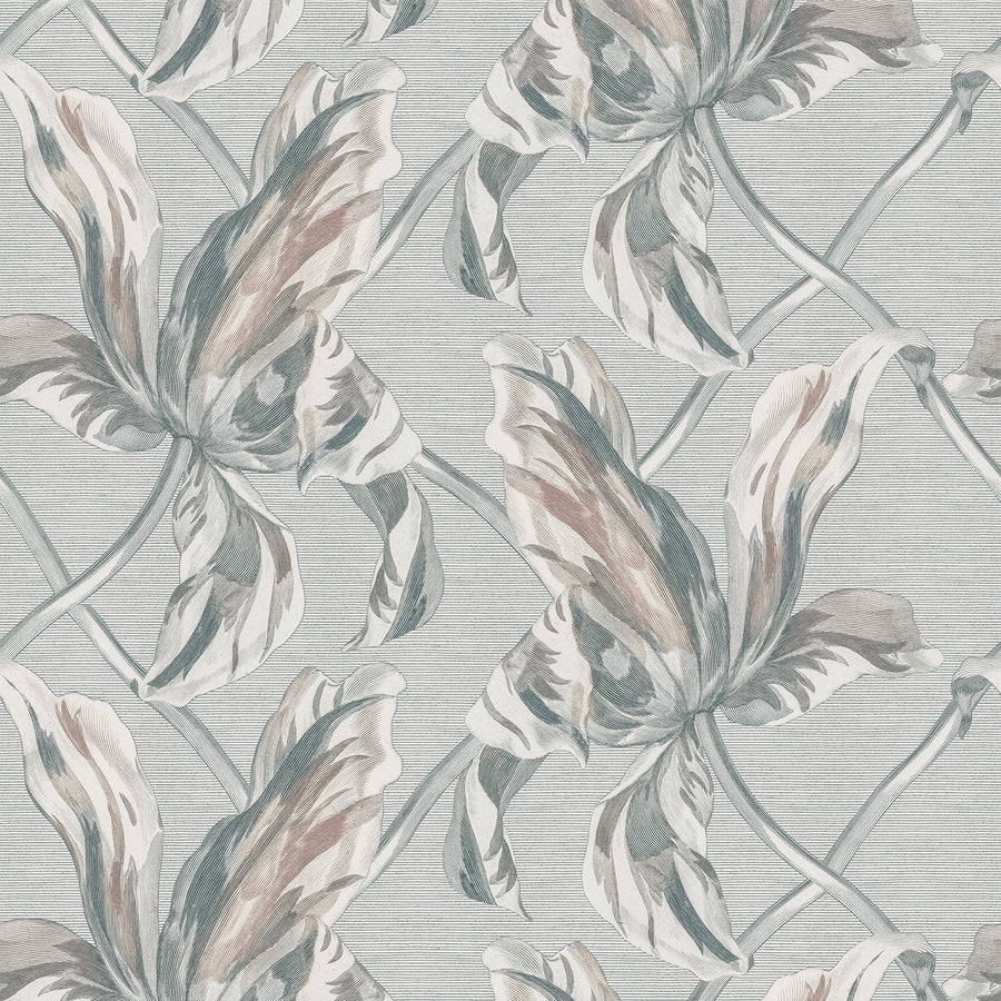 Floral Lattice - Bleached <br> Wallpaper - The Detroit Wallpaper Co.