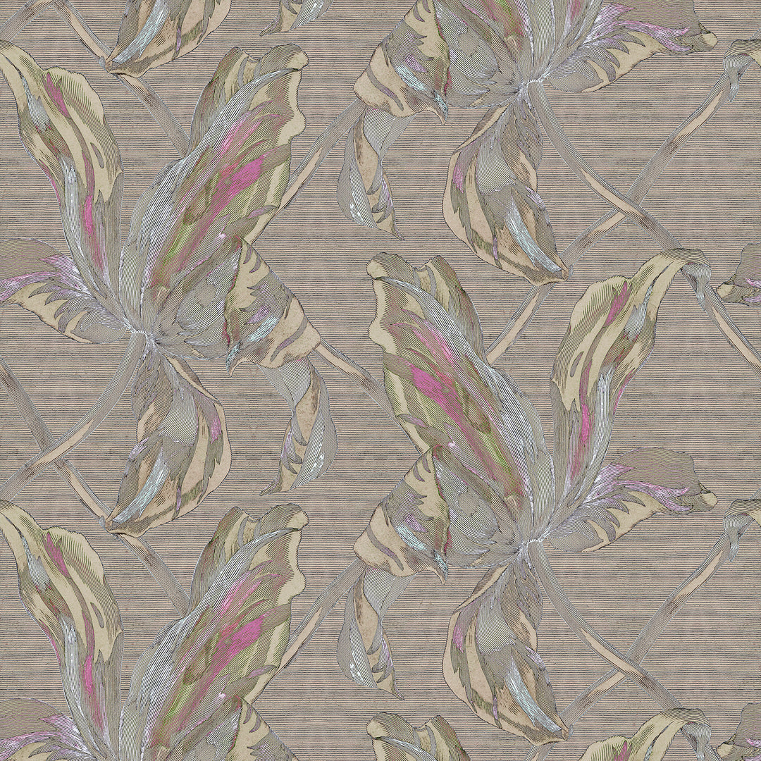 Floral Lattice - Burnt Sugar <br> Wallpaper - The Detroit Wallpaper Co.