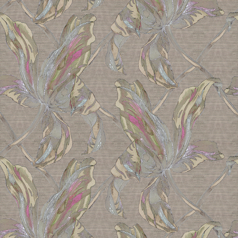 Floral Lattice - Burnt Sugar <br> Wallpaper - The Detroit Wallpaper Co.