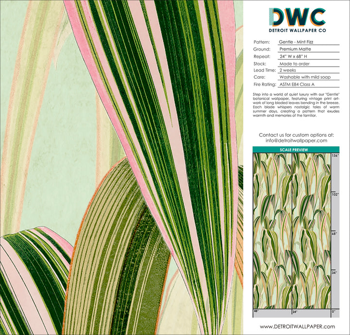 Gentle - Mint Fizz <br> Wallpaper - The Detroit Wallpaper Co.