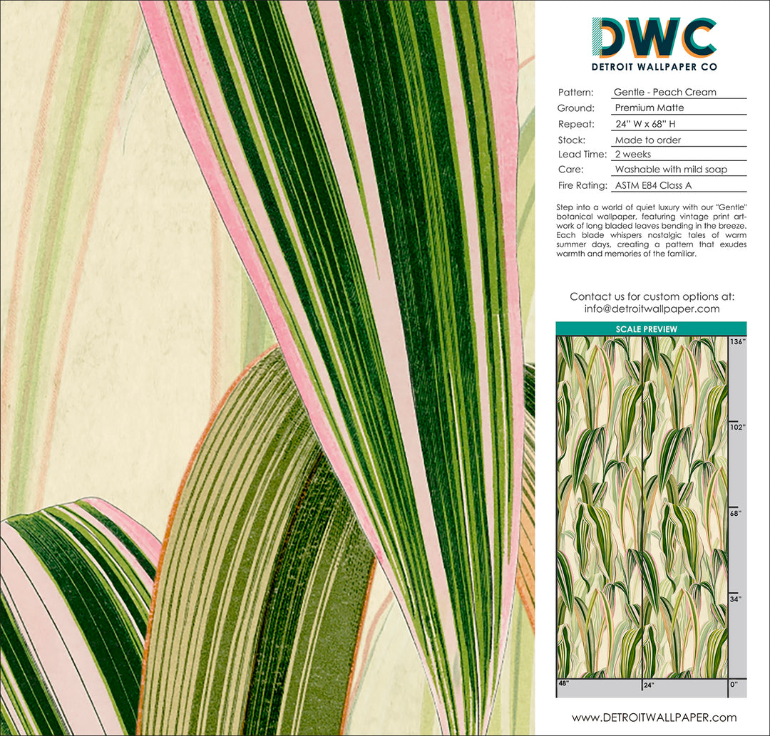 Gentle - Peach Cream <br> Wallpaper - The Detroit Wallpaper Co.