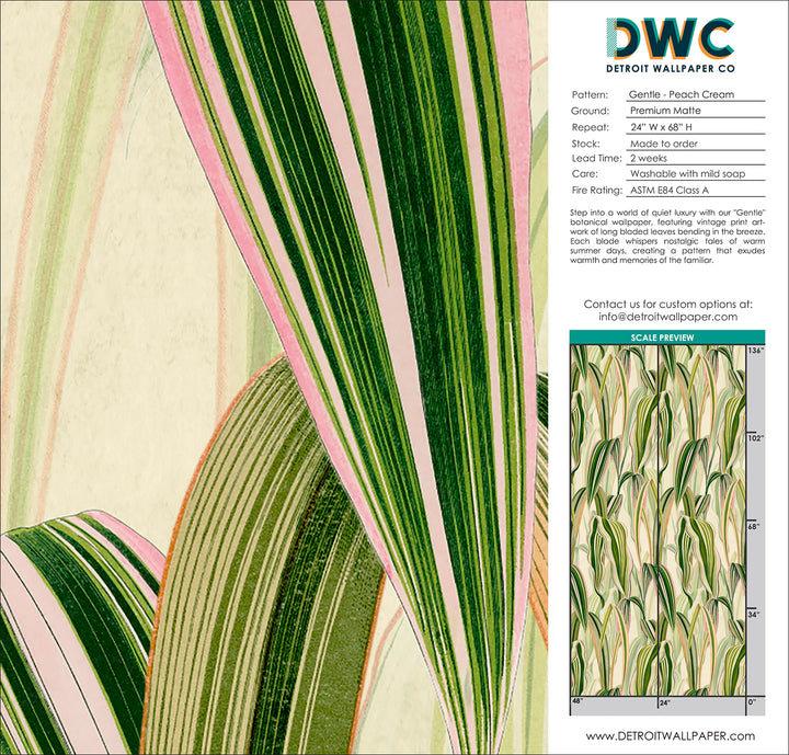 Gentle - Peach Cream <br> Wallpaper - The Detroit Wallpaper Co.