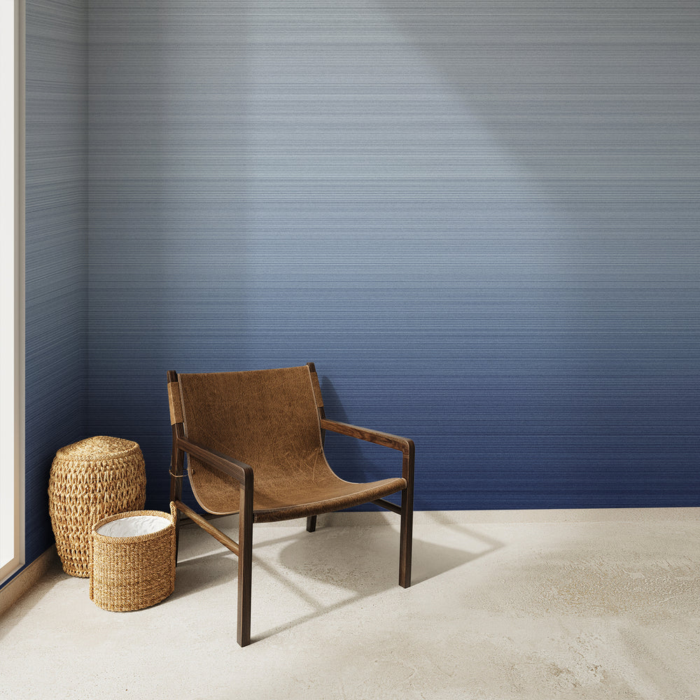 Glitch Ombré - Navy <br> Wallpaper - The Detroit Wallpaper Co.
