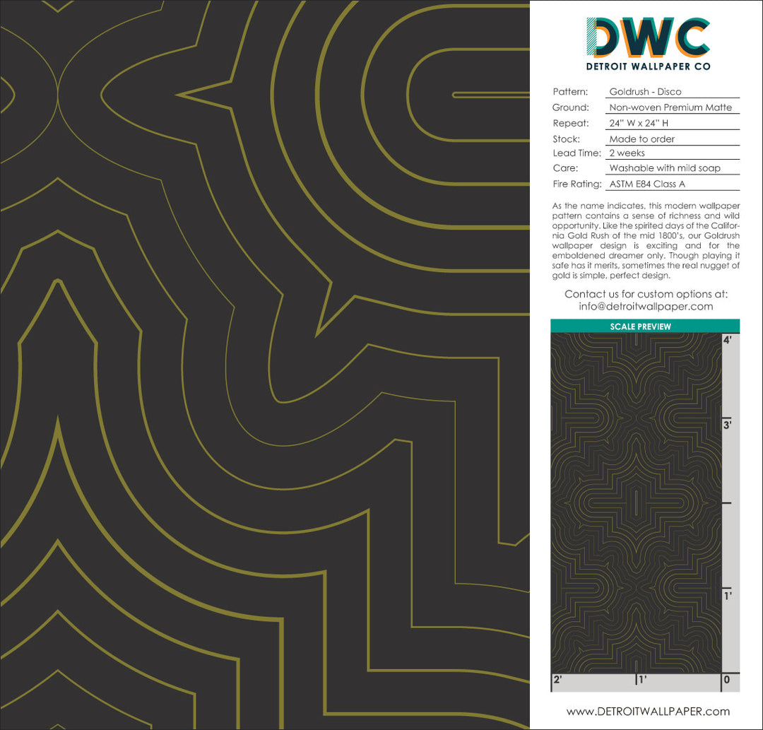 Goldrush - Disco <br> Wallpaper - The Detroit Wallpaper Co.