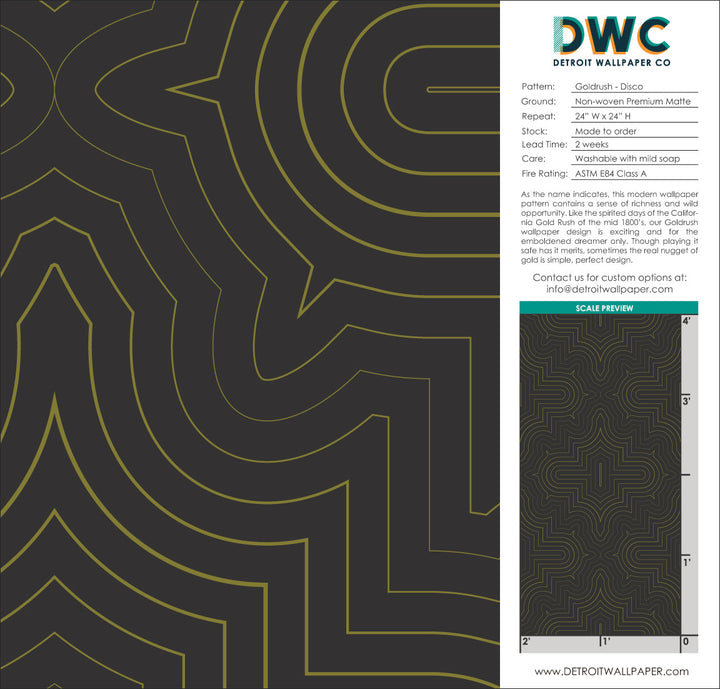 Goldrush - Disco <br> Wallpaper - The Detroit Wallpaper Co.