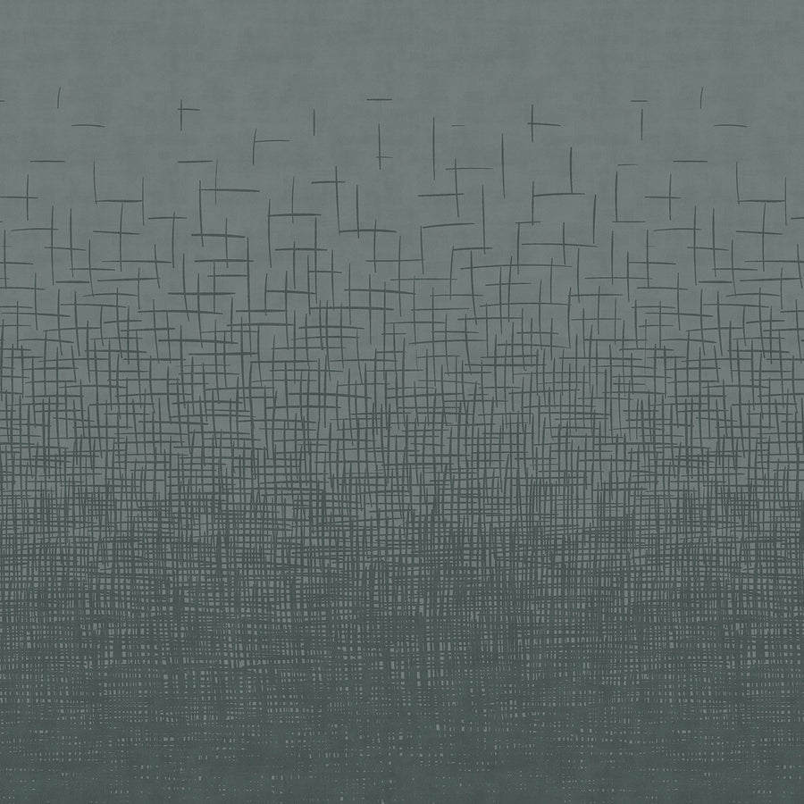 Hatched Ombré - Stormy <br> Wallpaper - The Detroit Wallpaper Co.