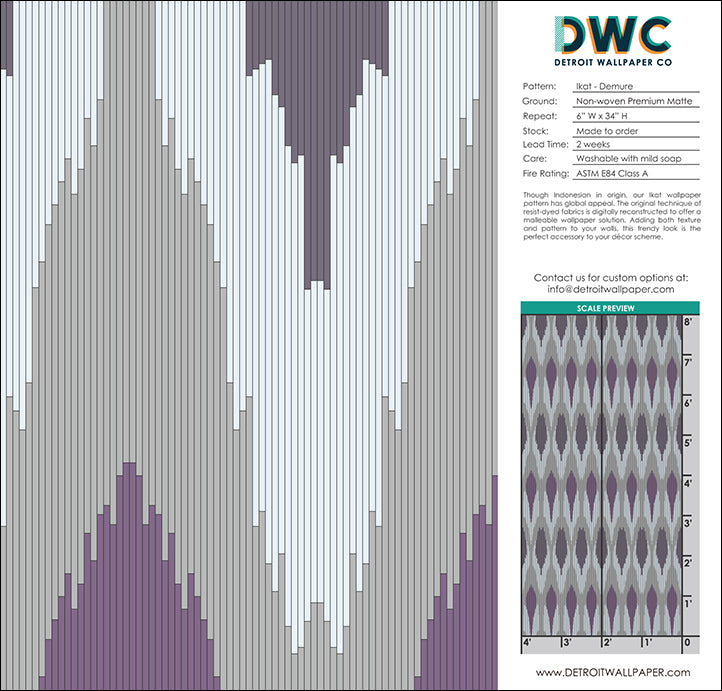 Ikat - Demure <br> Wallpaper - The Detroit Wallpaper Co.