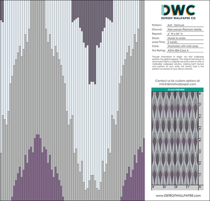 Ikat - Demure <br> Wallpaper - The Detroit Wallpaper Co.