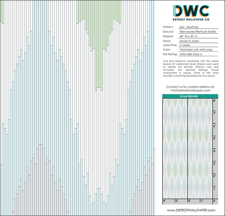 Ikat - Soothing <br> Wallpaper - The Detroit Wallpaper Co.