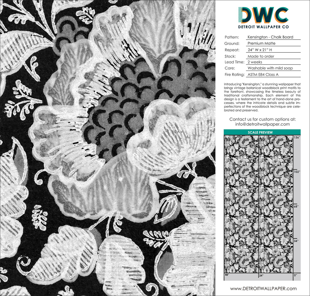 Kensington - Chalk Board <br> Wallpaper - The Detroit Wallpaper Co.