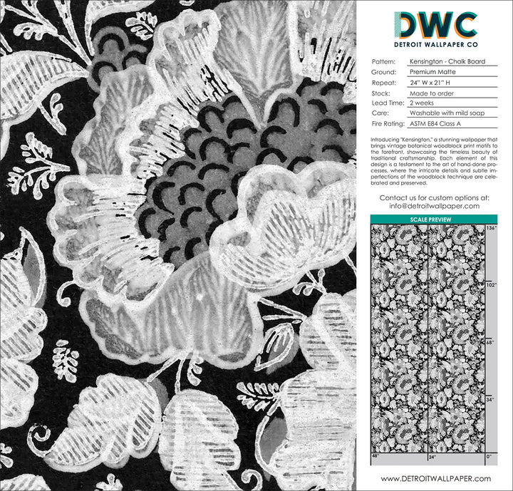 Kensington - Chalk Board <br> Wallpaper - The Detroit Wallpaper Co.