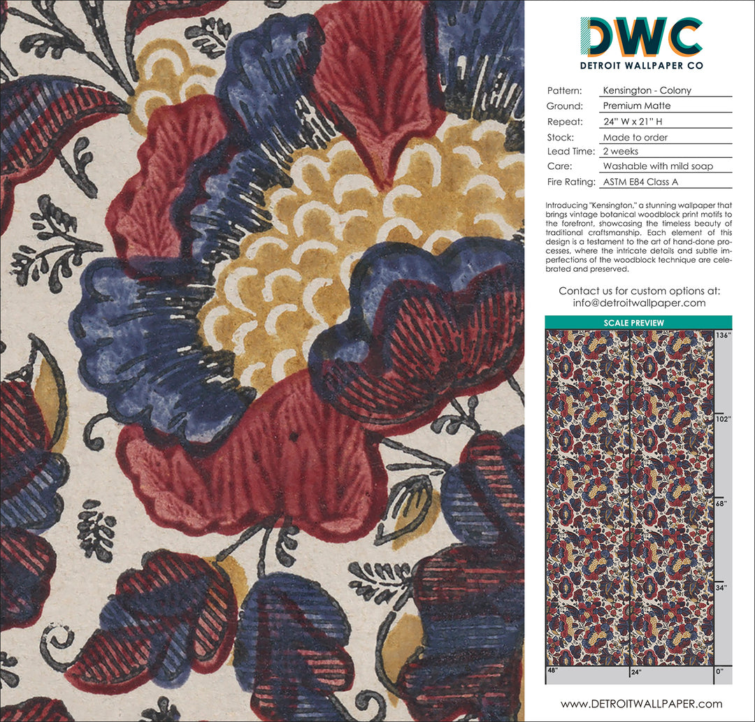 Kensington - Colony <br> Wallpaper - The Detroit Wallpaper Co.