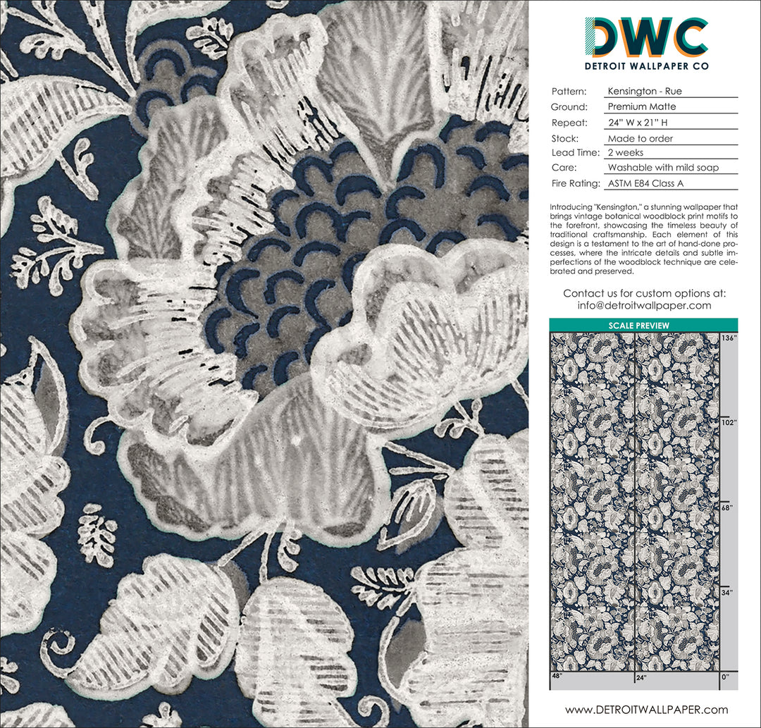 Kensington - Rue <br> Wallpaper - The Detroit Wallpaper Co.