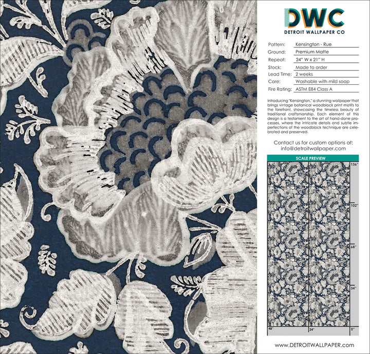 Kensington - Rue <br> Wallpaper - The Detroit Wallpaper Co.