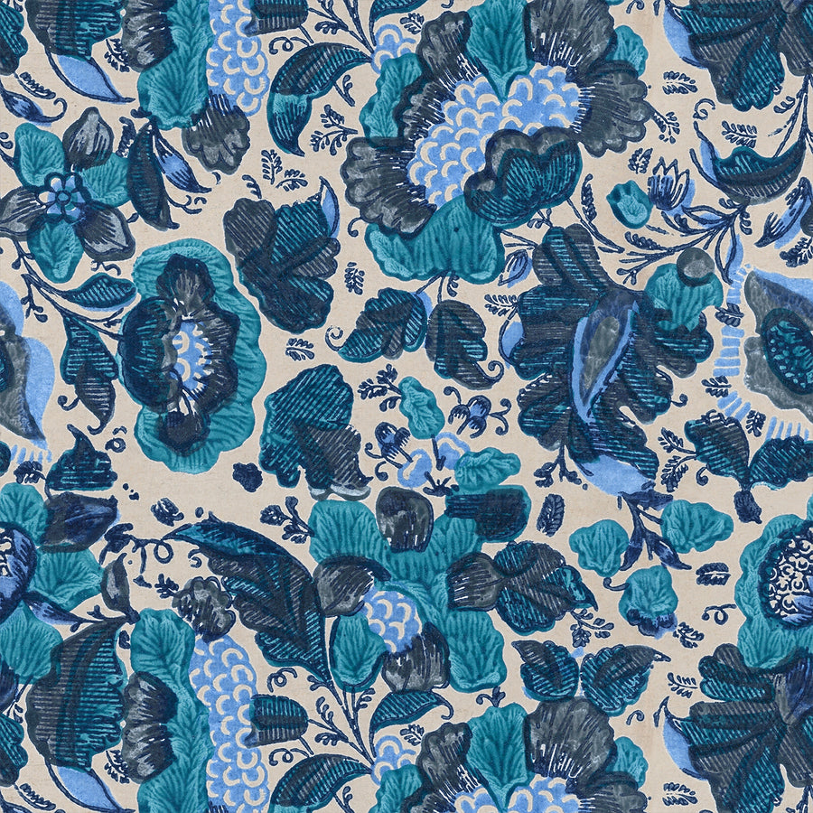 Kensington - Cerulean <br> Wallpaper - The Detroit Wallpaper Co.